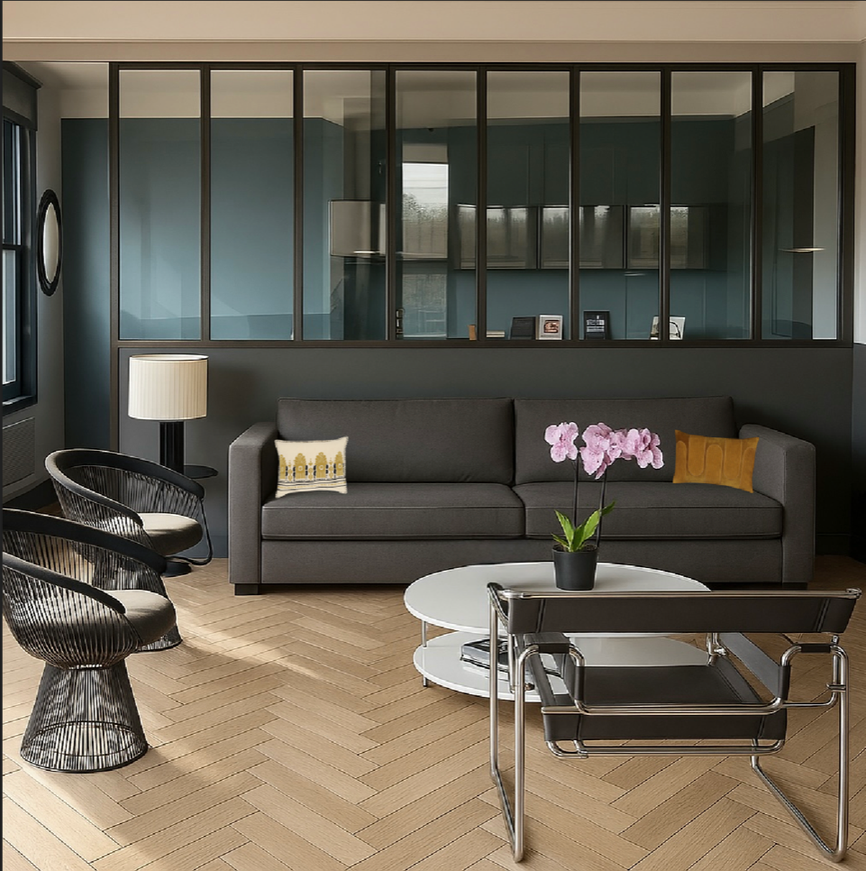 Salon rénové à Neuilly-sur-Seine par architecte d'intérieur